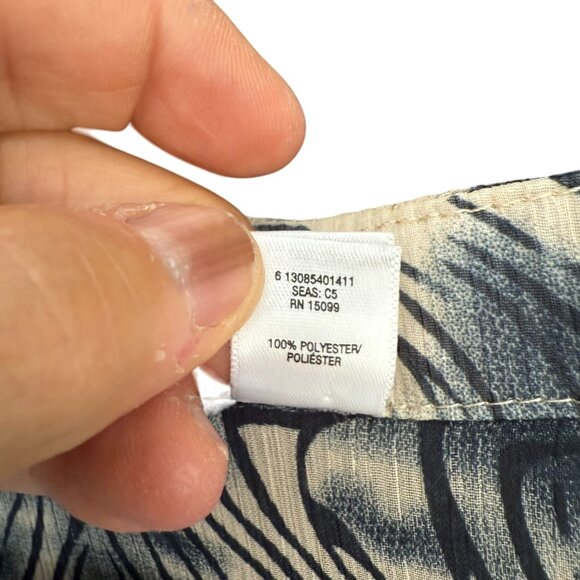 Studio S Zebra Print Open Front Fringe Cardigan Kimono One Size Beige Blue - Picture 5 of 7